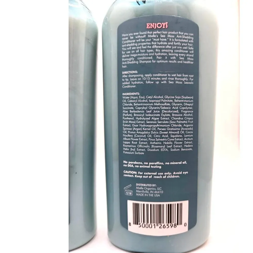 NEW Mielle Sea Moss Blend Anti Shedding Conditioner 8 Fl oz 2pk